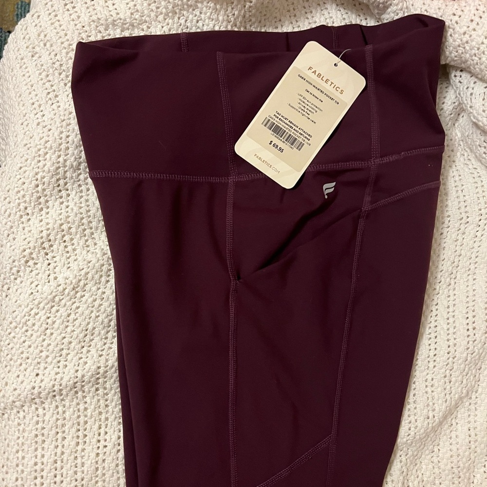 Fabletics Purple High-Waisted Leggings - Picture 3 of 4